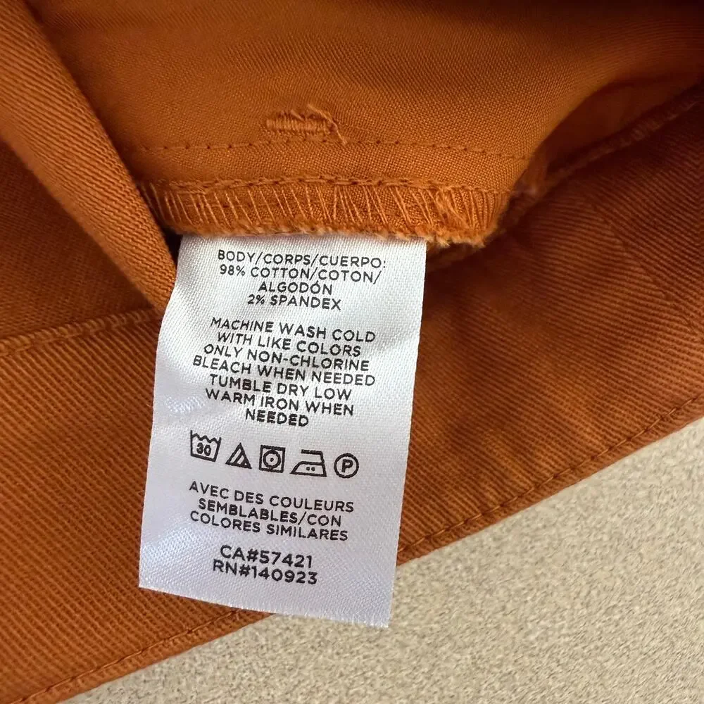 Loft Outlet Button Front Mini Skirt SZ 14 Petite Burn Sienna